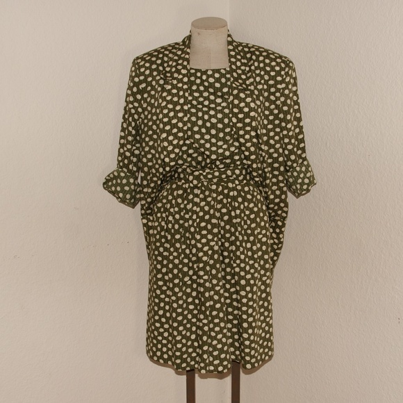 Vintage Pants - VINTAGE 90's Olive Dots Bermuda Short Suit sz M
